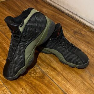 Jordan Black and Olive Sneakers